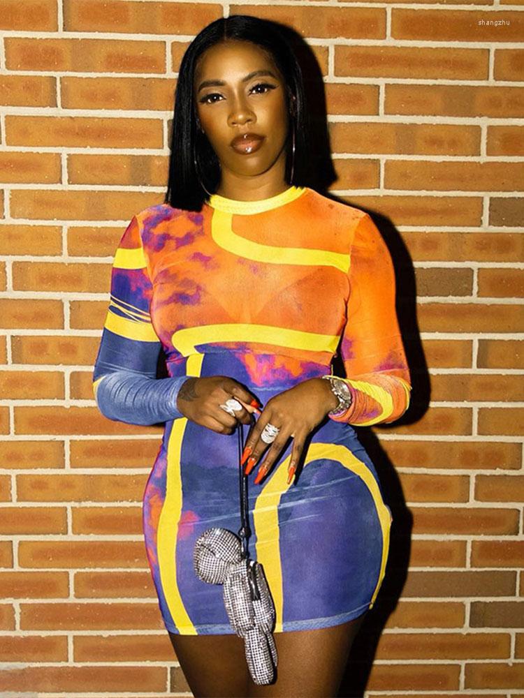 

Casual Dresses Kalevest Y2K Trashy Bodycon Orange Hippie Clothes Women Skims Long Sleeve Dress 2023 Glitter Floral Printed Robe, Multi