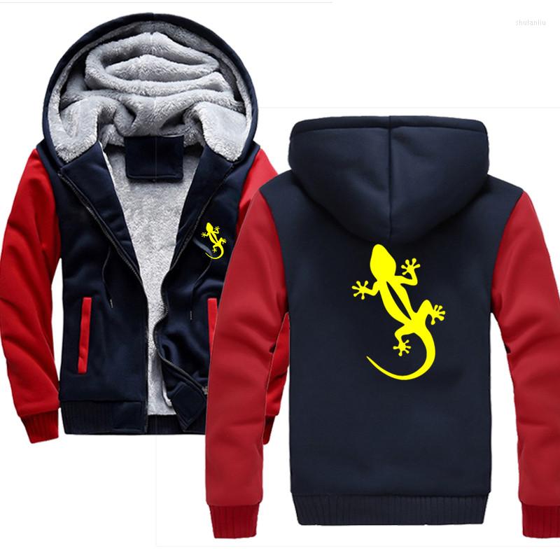 

Men's Hoodies House Lizard Winter Jackets Casual Thick Warm Cotton Coat Hoodie Hooded Sweatshirt, Dark grey