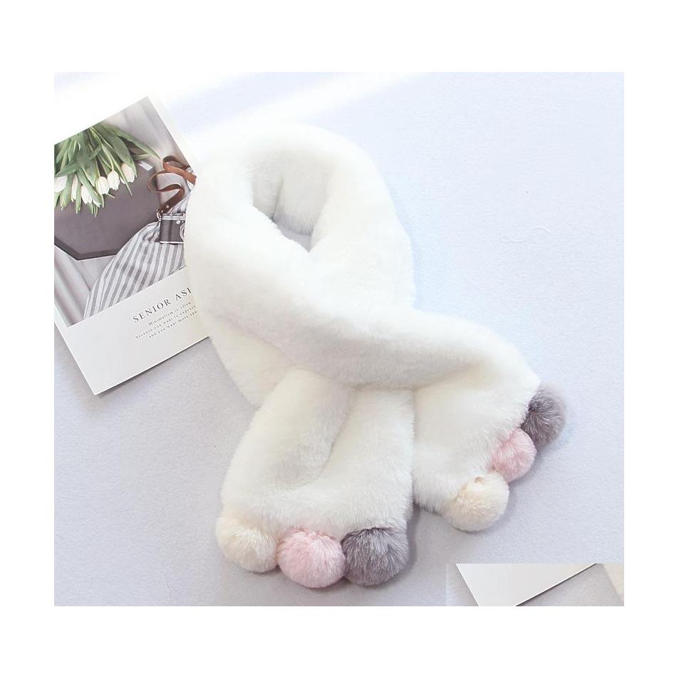

Scarves Winter Womens Faux Fur Scarf Heart Wool Ball Tassels Soft Neck Warm Scaves Drop Delivery Fashion Accessories Hats Gloves Dhadn