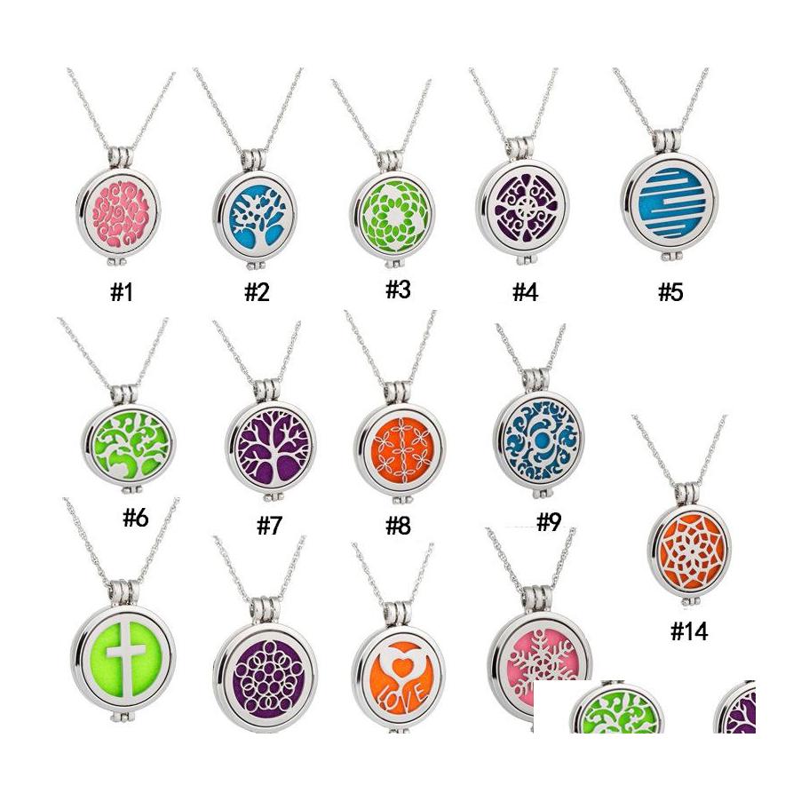 

Pendant Necklaces Stainless Steel Essential Oil Diffuser Glow In The Dark Aromatherapy Locket Sier Chain For Women Fashion Jewelry D Ot0Xo