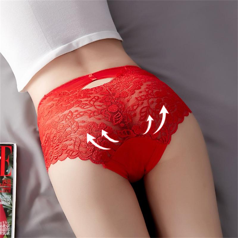 

Women's Panties Plus Size High Waist Sexy Women Lace Cotton Elastic Underpants Lingerie For Ladies Breathable Underwear Thong Female 3XL, Dark blue