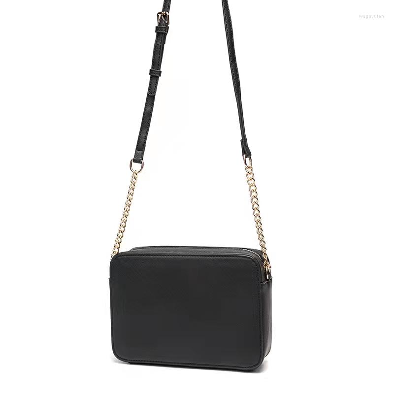 

Evening Bags Luxury Handbags PU Leather Designer Design Ladies Shoulder Bag Messenger Chain Small Square Commuter All-match, Black