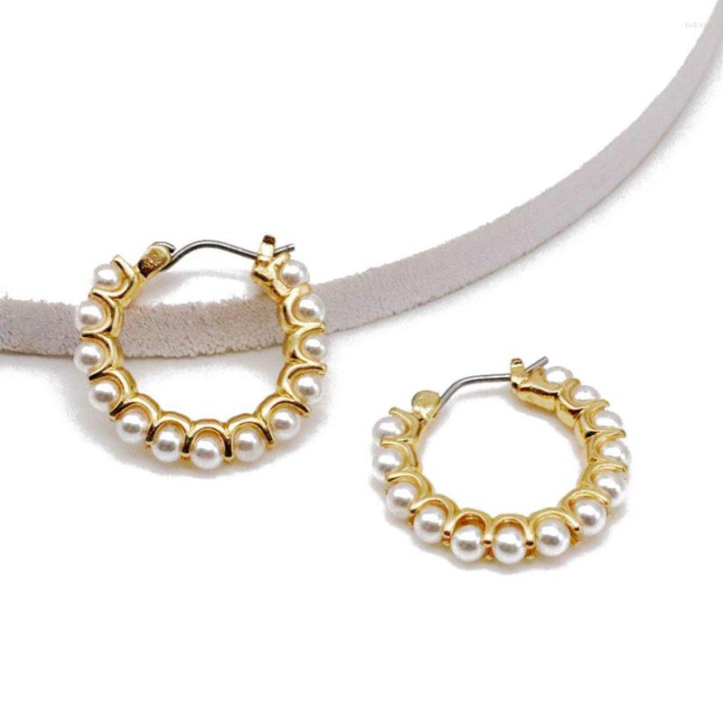 

Hoop Earrings Elegant Pearl Round Copper Material Party Holiday Gifts For Women
