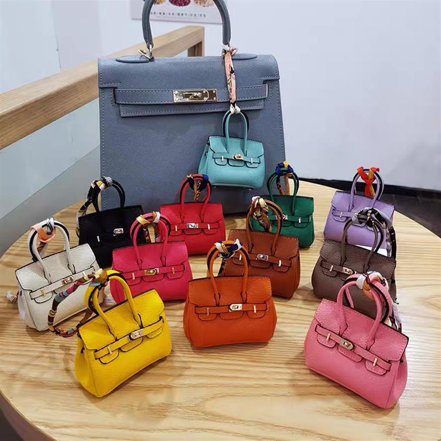 

Mini Totes Handbag for girl Kids purse Designer keychain key holder rings bag Luxury Handbags case hook airpods cases earphone Acc249J, White