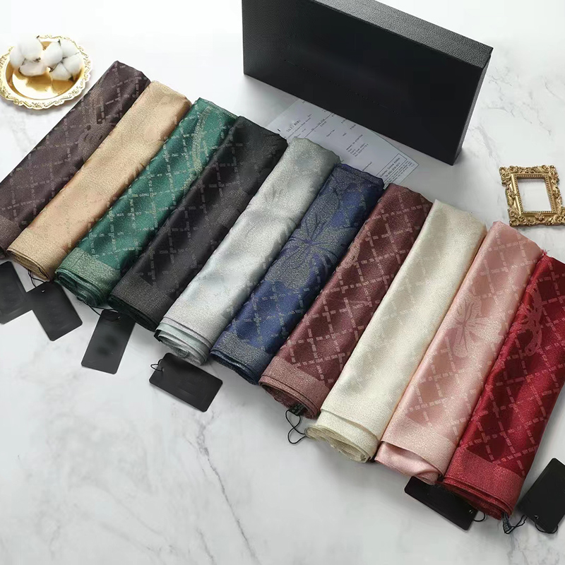 2023 Luxury Satin Silk Square Scarf for Women Design Hair Bands Ribbon Neckerchief Bandana Female Hijab Headband Wrist Wraps Shawl-image-839302554
