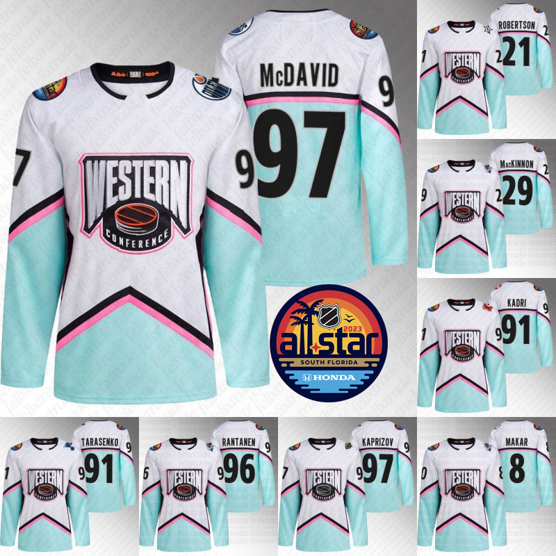 

2023 All Star Jersey Connor McDavid Kirill Kaprizov Jason Robertson Cale Makar Nathan MacKinnon Erik Karlsson Matty Beniers Logan Thompson Vladimir Tarasenko, 65 erik karlsson