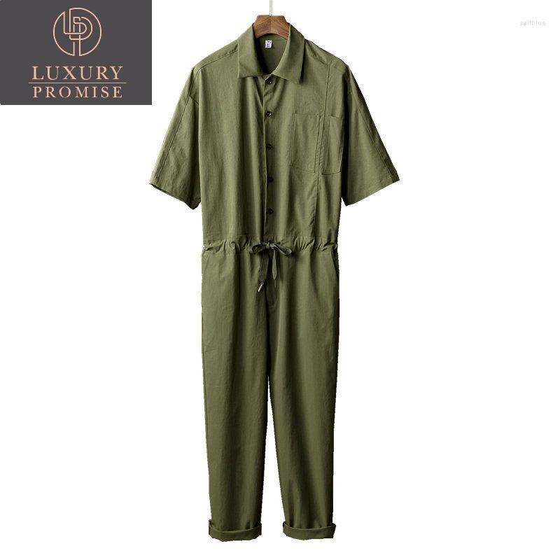 

Men's Pants Summer Lapel Short Sleeve Men's Jumpsuit Trousers Loose Hip-Hop Style Streetwear Overalls Casual Comfortable Black