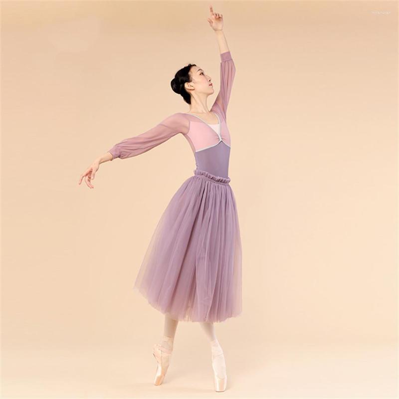 

Stage Wear Ballet Long Yarn Skirt Half Length Angel Multi Color Dance Dress Training Female Oriental, Green