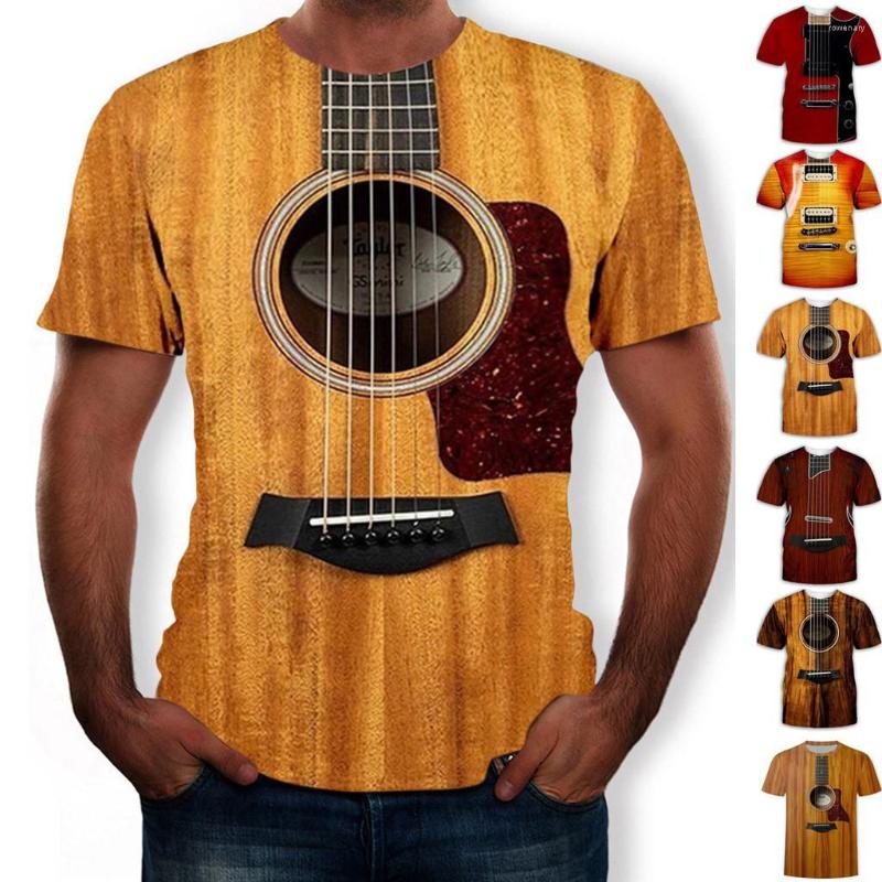 

Men's T Shirts Mens 3d Guitar Printed Fashion Short Sleeves Shirt Daily Sleeve Tee Tshirt Female Clothes 2023, Brown