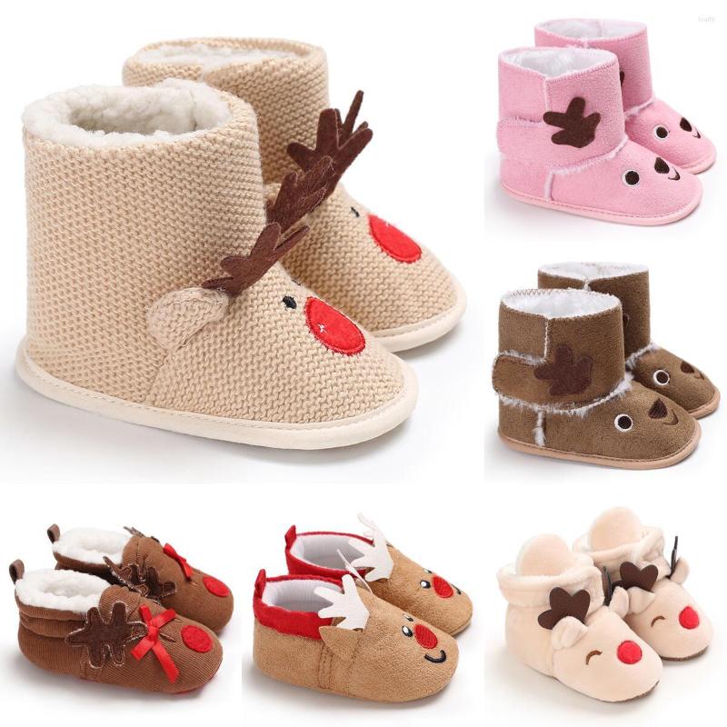 

First Walkers Christmas Warm Shoes 2023 Baby Toddler Winter Boys Girls Cosplay Cute Elk Snow Boots, B169-4