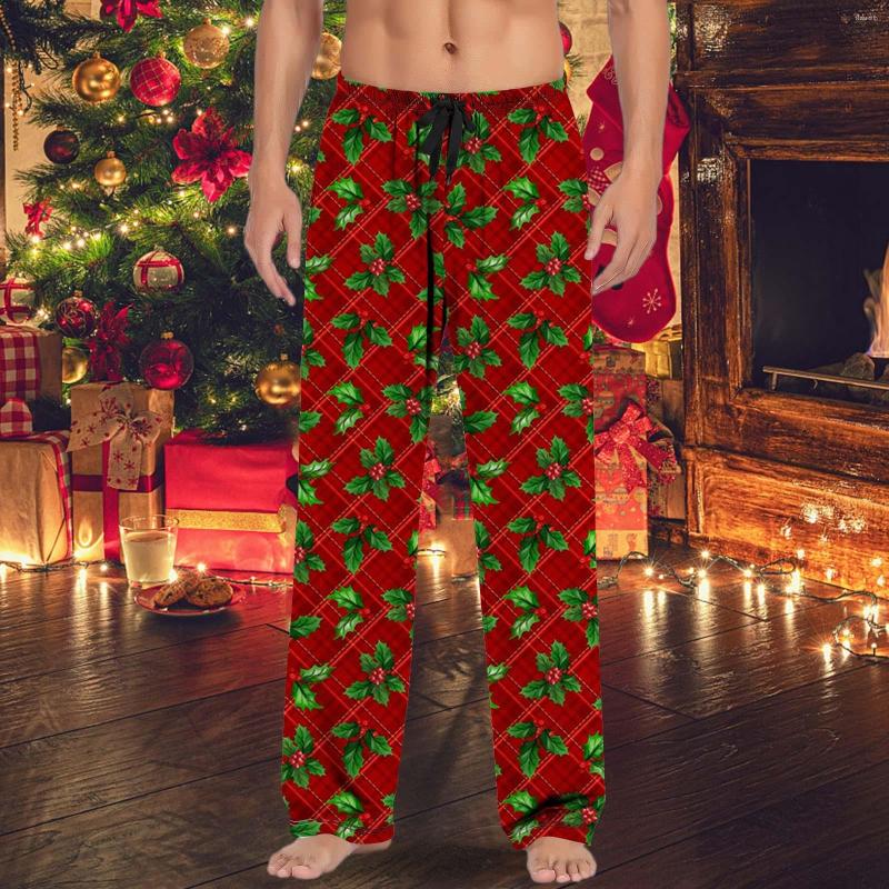 

Men's Sleepwear Christmas Mens Casual Pants Pajama With Drawstring And Pockets Gift Chinos Men Stretch