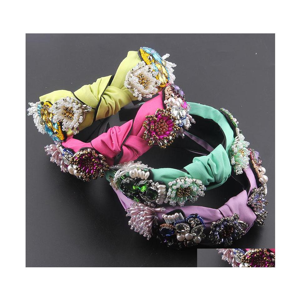 

Headbands Fashion Crystal Diamond Pearl Tassel Personality Hair Hoop Lady Party Accessories Drop Delivery Jewelry Hairjewelry Dh9Ge