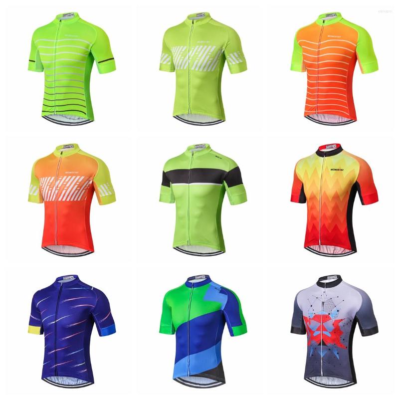 

Racing Jackets Cycling Jersey Men Bike Mountain MTB Shirts Short Sleeve Team Top Summer Road Bicycle Clothes Riding Clothing Fluorescent, 11