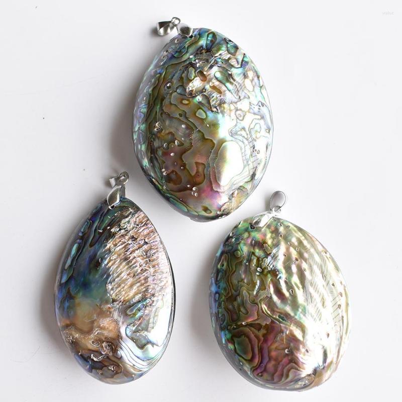 

Pendant Necklaces Vintage Colorful Double Sided Abalone Shell Pendants Charms 60 39mm Natural Mother Of Pearl For Jewelry Making 3ps