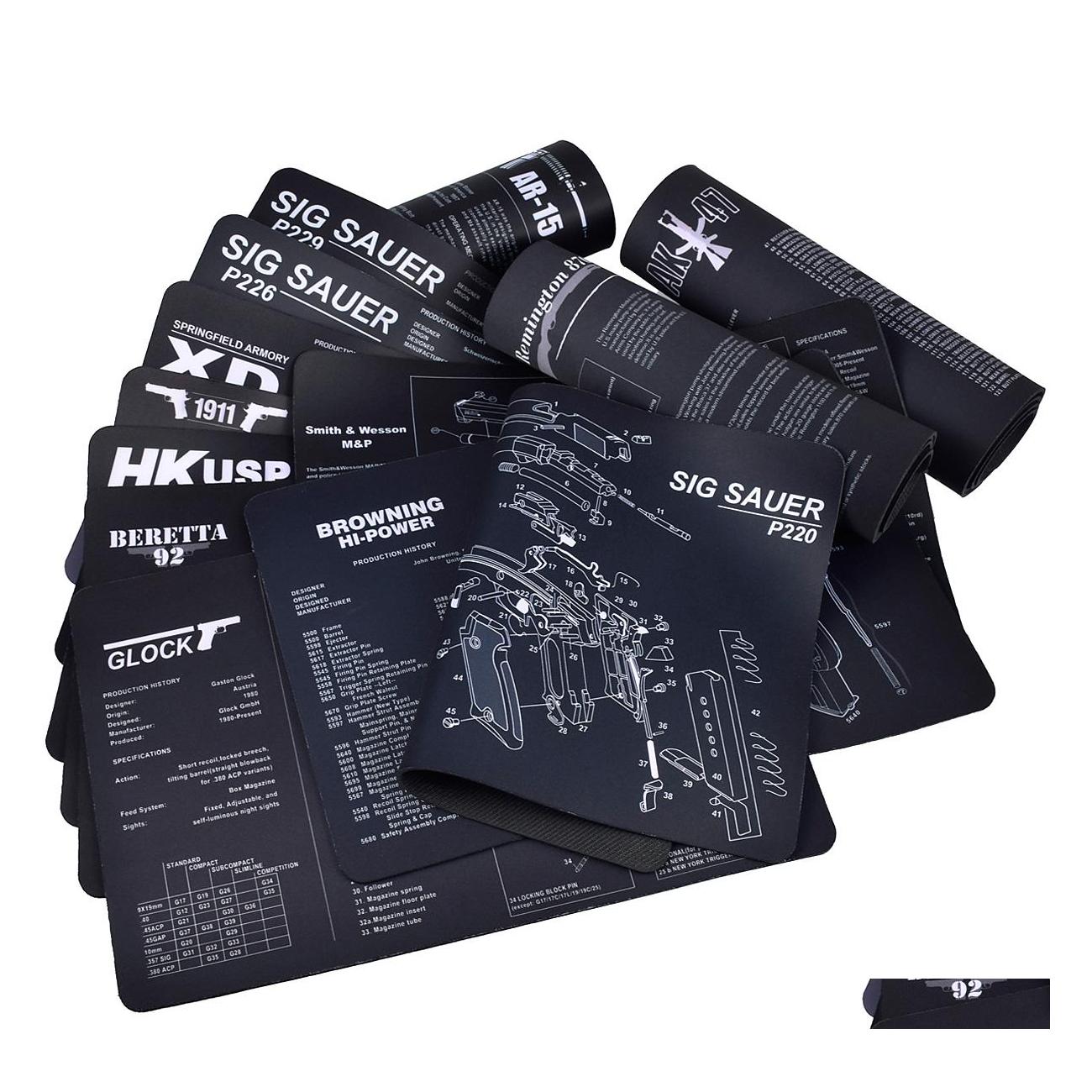 

Tactical Accessories Gun Cleaning Mat Soft Rubber With Parts Diagram And Instructions Kit Mouse Pad Drop Delivery Sports Outdoors Hun Dhg1B