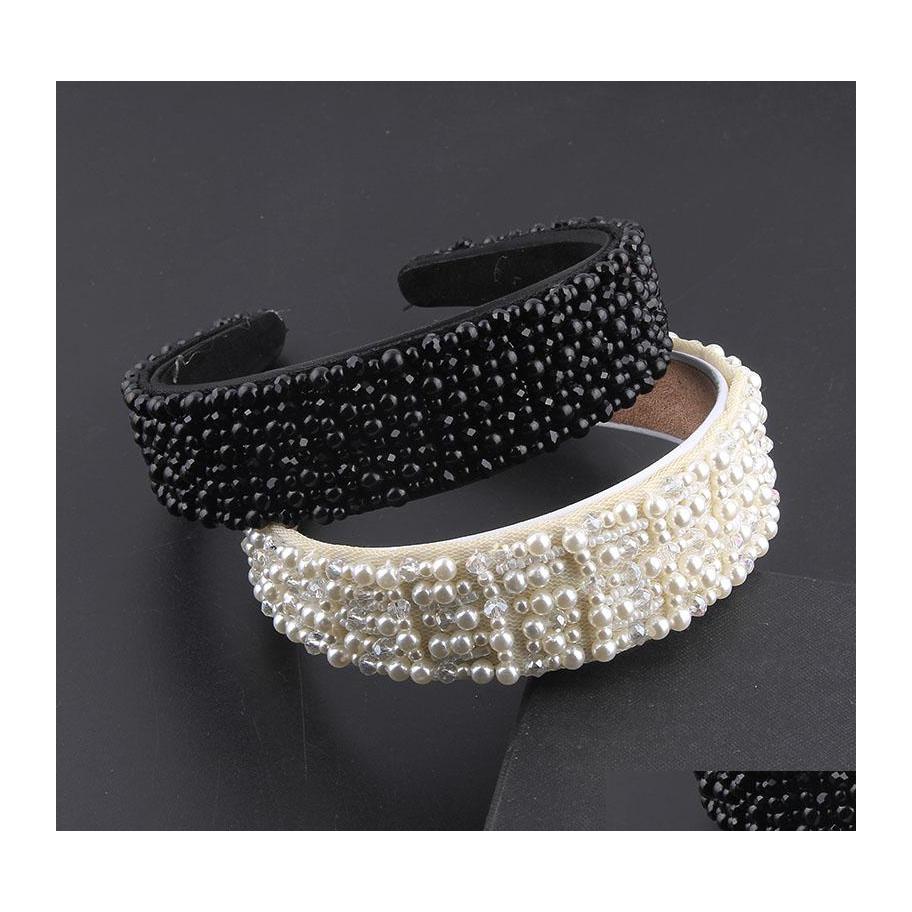 

Headbands Personality European Style Luxury Crystal Rhinestones Headband Women Thick Sponge Hairbnad Drop Delivery Jewelry Hairjewelr Dh8Rk