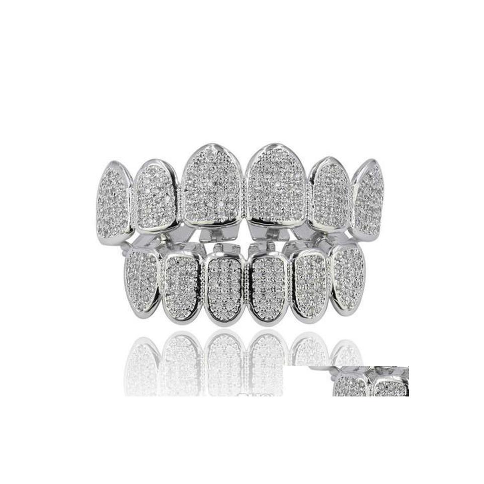 

Grillz Dental Grills Diamond Braces Vampire Teeth Hip Hop Personality Fangs Gold Sier Women Men Jewelry Drop Delivery Body Dhjfa