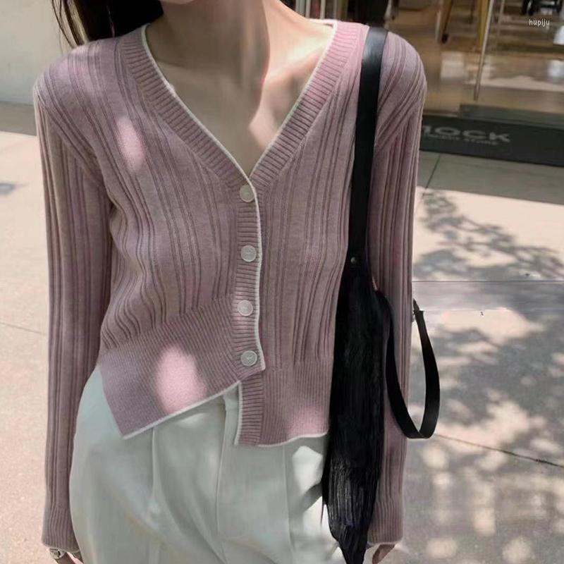 

Women's Jackets Women's Cardigan Color Contrast Irregular Casual Temperament Spring Autumn, Pink