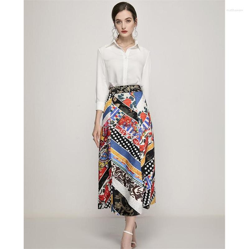 

Work Dresses Runway Designer Set High Quality Spring Summer Women Suits White Shirt Top Skirt Two-piece Sets NP1420N, Picture shown