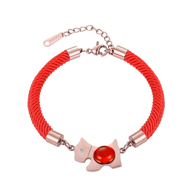 

Charm Bracelets Red Rope Cute Dog Lucky Bracelet Fashion For Women Family Lovers Friendship Gift Jewelry Wholesale