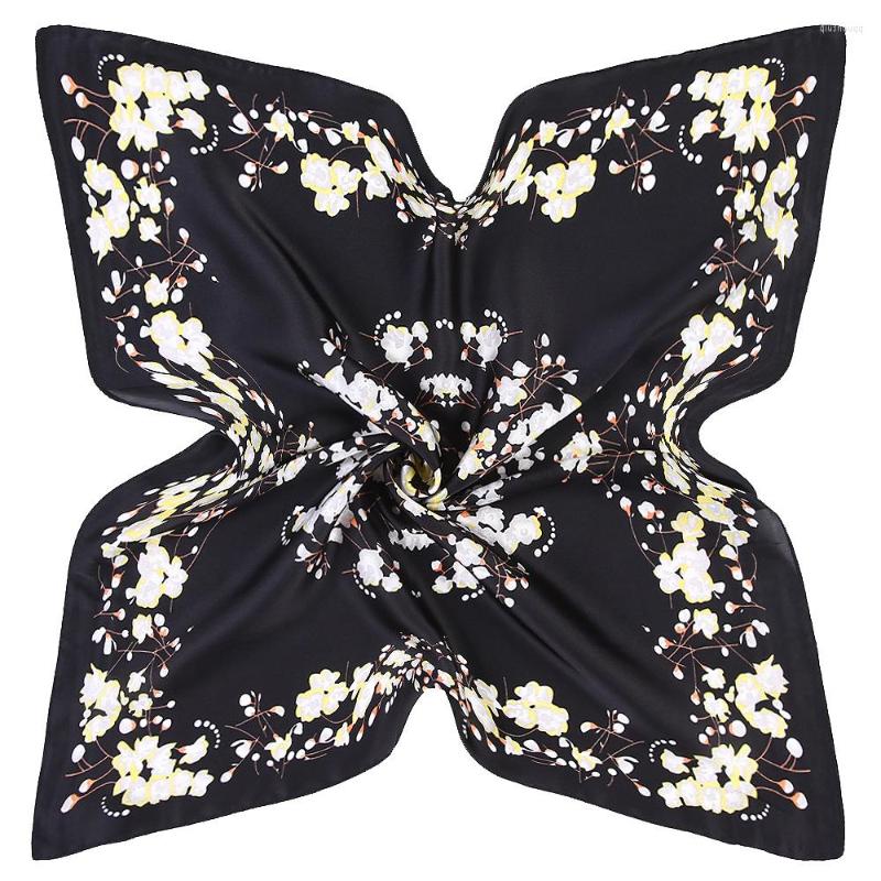 

Scarves Small Floral 55cm Square Bandanna Silk Scarf Women Fashion Headband Neck Tie Band Professional Neckerchief