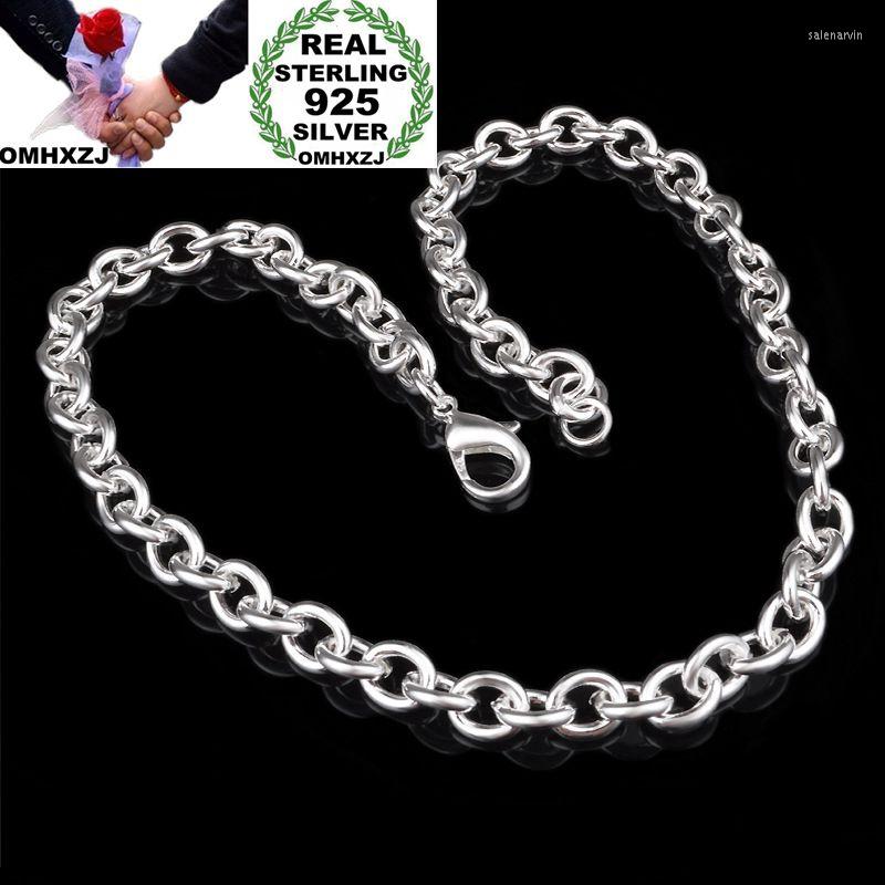 

Chains OMHXZJ Wholesale Personality Fashion Woman Girl Party Wedding Gift Silver Circles Chain 925 Sterling Necklace NC44