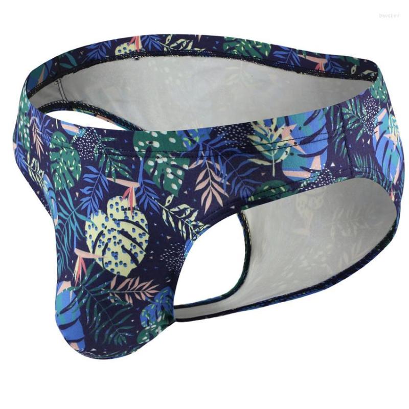 

Underpants Printed Mens Underwear Low Waist Briefs U Convex Design Loose Breathable Silk Panties For Men
