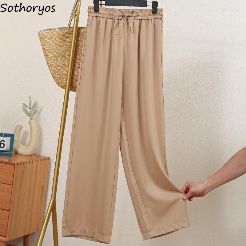 

Women's Sleepwear Women Sleep Bottoms Elastic Waist Loose Soft Solid Ankle-length Home-wear Leisure Colorful 2023 Est Trendy Simple Slim, Green
