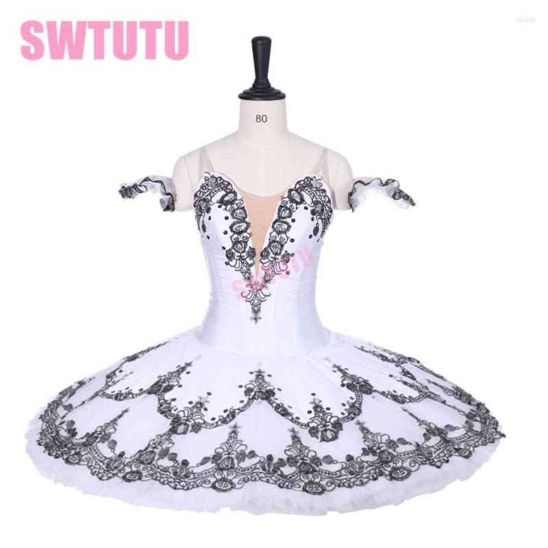 

Stage Wear Classical Performance Tutus Pancake Tutu Adult Professional Ballet White Black Competition Costume BT9226