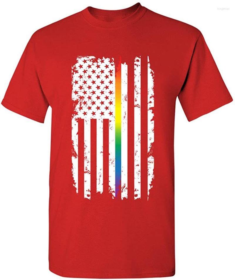 

Men's T Shirts Pride American Flag Stripe Tee Shirt 2023 Summer Mens Cool Adult All Cotton Short Sleeve T-Shirt, Black