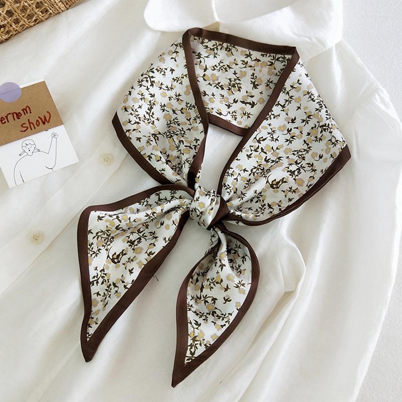 

Scarves MoriBty Skinny Women Silk Scarf Bufandas Luxury Floral Neckerchief Ties Foulard Femme Hair Ribbon Headscarf Neck Bag Wraps
