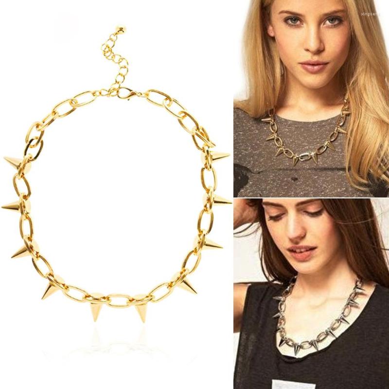 

Choker 2023 Rivet Punk Goth Handmade Silver Color Black Metal Necklace Spike Rock Gothic Collar