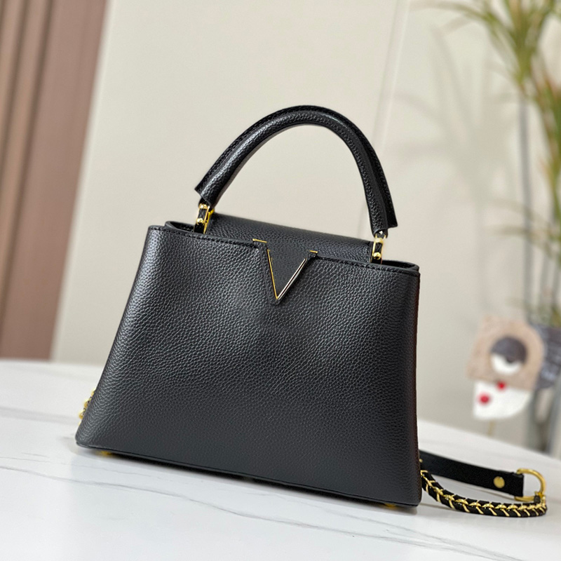 

Womens 27CM Capucines BB Shoulder Black Bags Top Handle Totes Multi Pochette Purse Removeable Strap Crossbody Shoulder Pocket Designer Handbags M59512 M59653, Box