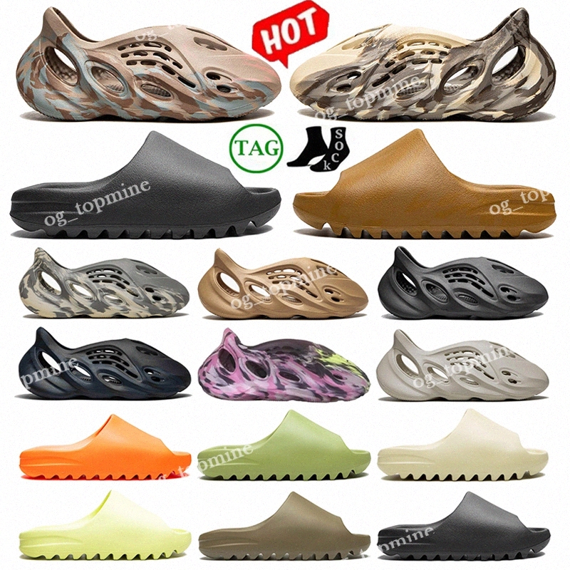 

Designer Slippers Slide Foam Runner Onyx Glow Green Bone Black Blue Pure Resin Orange Soot Rubber Slipper Sandals Mens Womens Clog Runr Slides Shoe Eur 36-48, Silde-bone