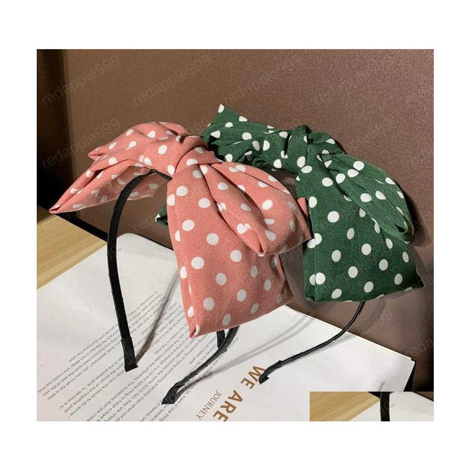 

Headbands Fashion Dot Print Hair Hoop For Women Double Layer Big Bow Sweet Girl Headwear Accessories Drop Delivery Jewelry Hairjewelr Dhe65