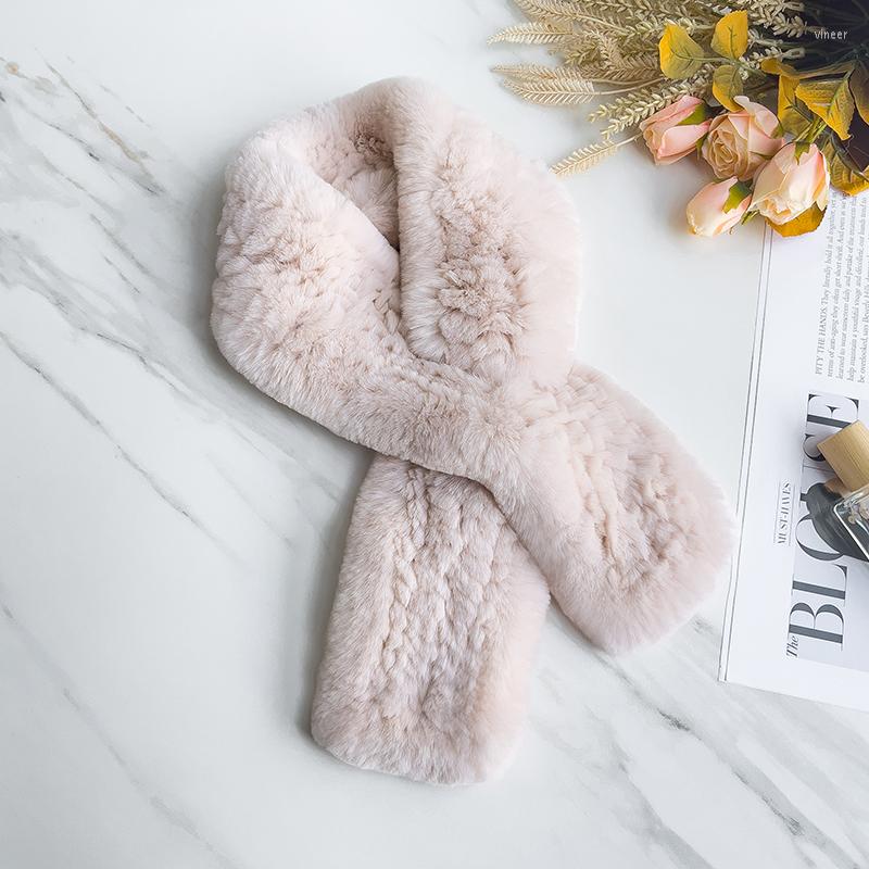 

Scarves Pudi Women Real Fur Scarf Winter Girl Female Knitted Shawl Ring SF257