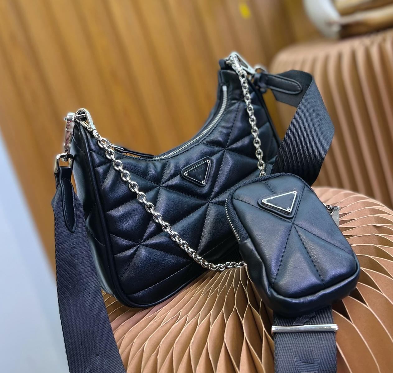 

3 piece Luxurys Designers bags Handbags MINI Hobo Purses Lambskin lady handbag Crossbody Shoulder totes fashion Wallet bag man with Mini Pouches 11746, 3in1 pink