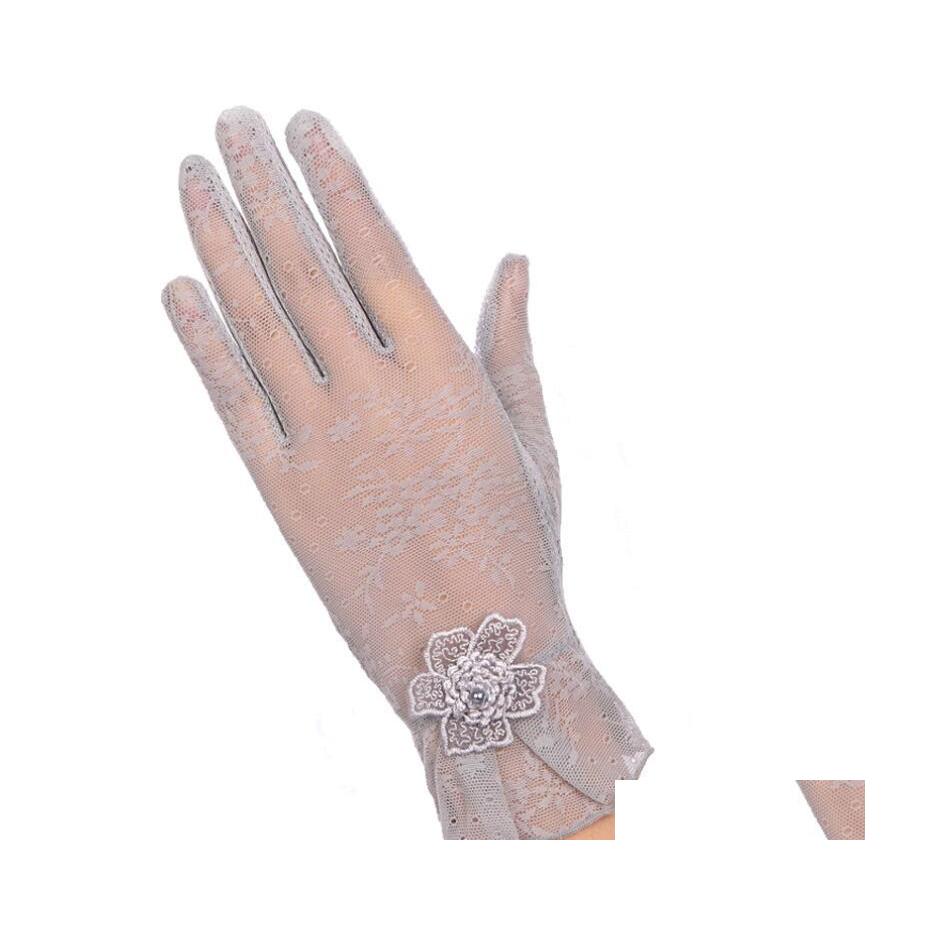

Five Fingers Gloves Fashion Women Mittens Vintage Goth Party Sun Protection Hollowout Sexy Dressy Driving Lace Drop Delivery Accesso Otakz