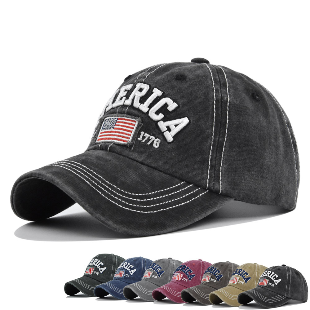 

Ball Caps Washed Cotton Baseball Cap For Men Embroidery USA Flag Streetwear Women Hat Retro Casual Unisex Hip Hop 230203