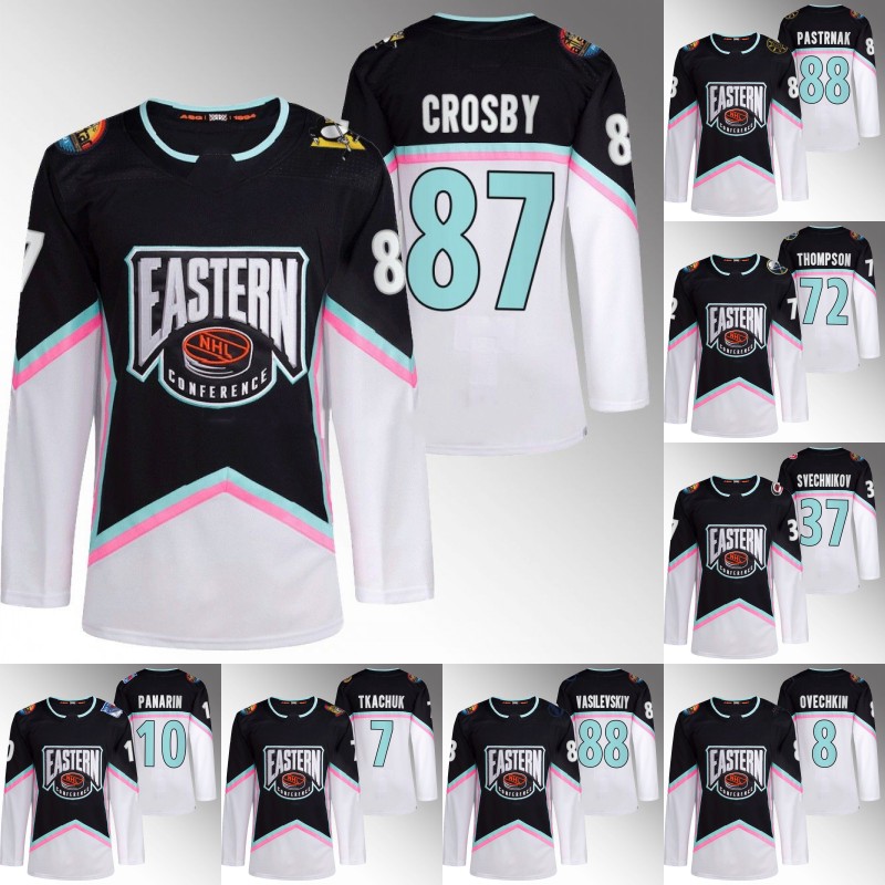 

2023 All-Star Eastern Black Jersey Sidney Crosby Johnny Gaudreau Kevin Hayes Jack Hughes Brock Nelson Alex Ovechkin Andrei Svechnikov Igor Shesterkin Ilya Sorokin, Mens s-xxxl