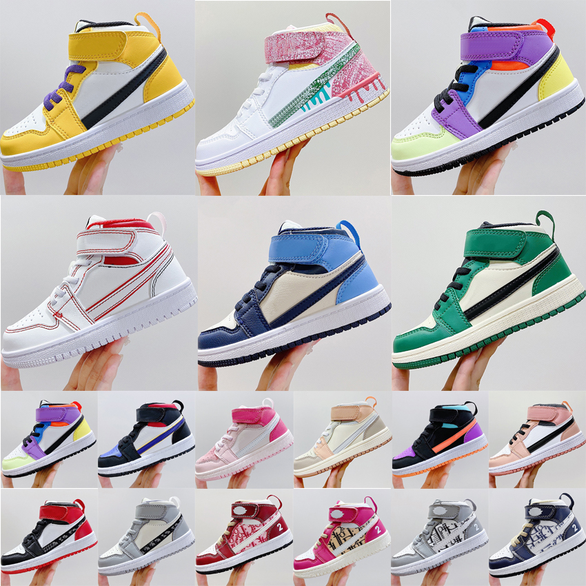 

Childrens Infants 1s Mid Basketball Shoes Toddler Kids 1 Hook Loop trainers Kid Runner Athletic shoes Child Pine Green Game Royal Obsidian Phantom Gym Red Sneakers, #1