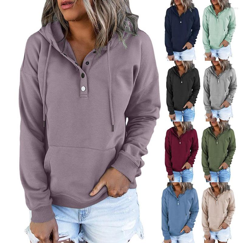 

Women' T Shirts Women' 2023 Autumn Winter Solid Long Sleeve Loose Casual Hooded Drawstring Pocket Sweatshirt, Black
