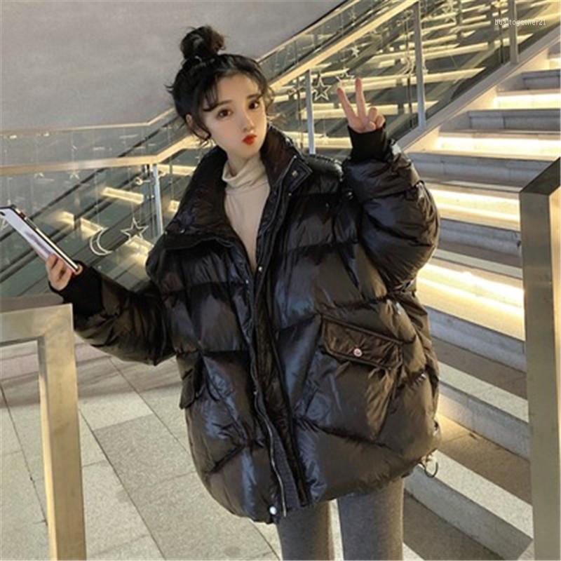 

Women' Trench Coats Winter Women' Clothes 2023 Korean Loose Thick Black Bread Coat Lapel Solid Color Outer Wear Jacket Female JD1681