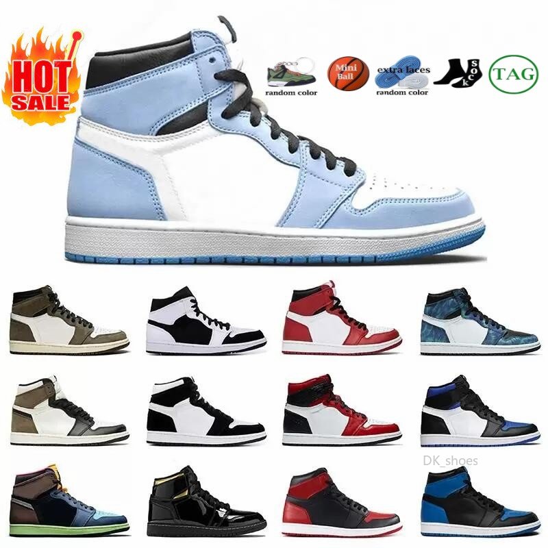 

Jumpman 1 Basketball Shoes OG High 1S Mens Trainer Sports Sneakers UNC Patent Leather Hyper Royal Mocha Homage To University Blue Sport Designer Sneakers Trainers, 11