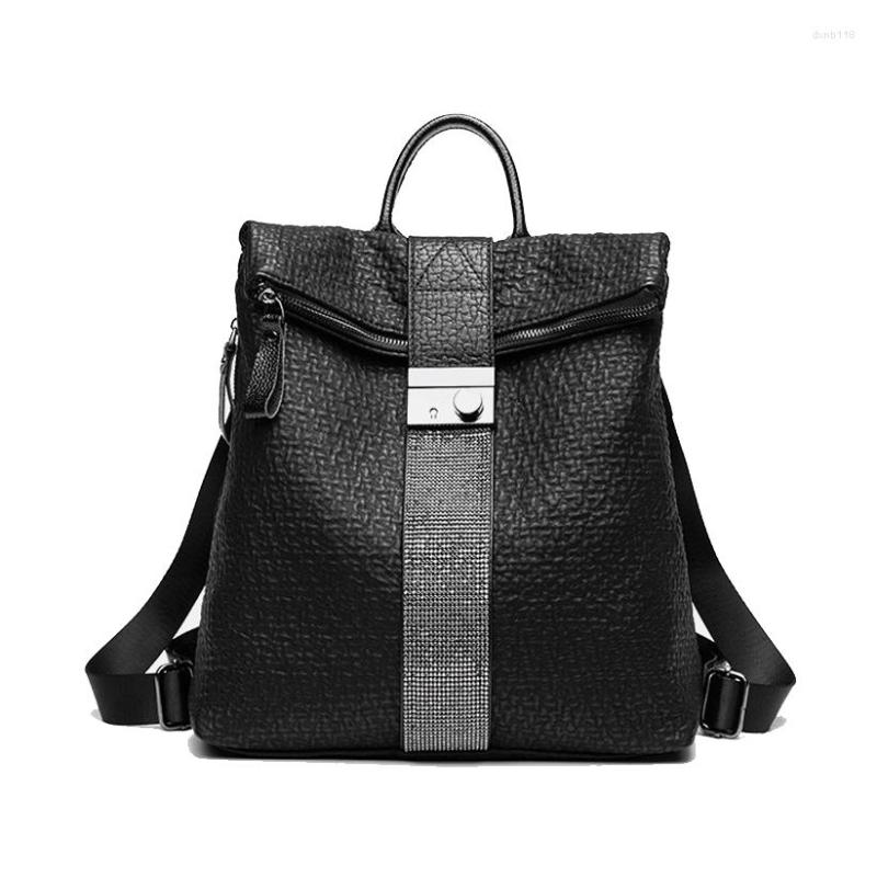 

School Bags Women Real Leather Anti-theft Backpack Sac A Dos Preppy For Girls Female Backpacks Large Capacity Travel Bagpack, Picture shown