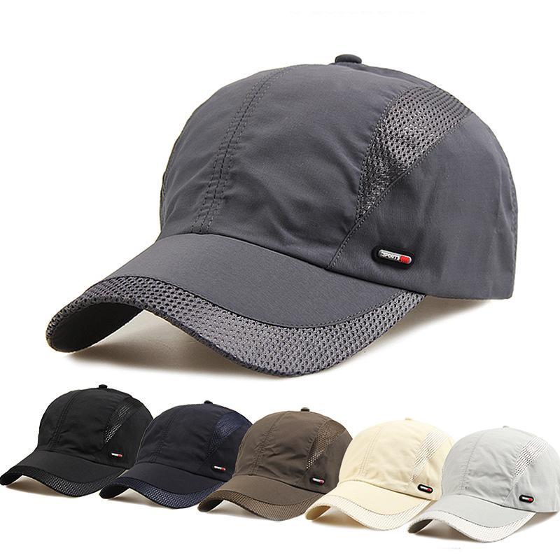 

Ball Caps Women Summer Autumn Quick-Drying Fabric Casual Mesh Baseball Cap Men Outdoor Sports Fishing Breathable Sunscreen Sun Hat E10, Black