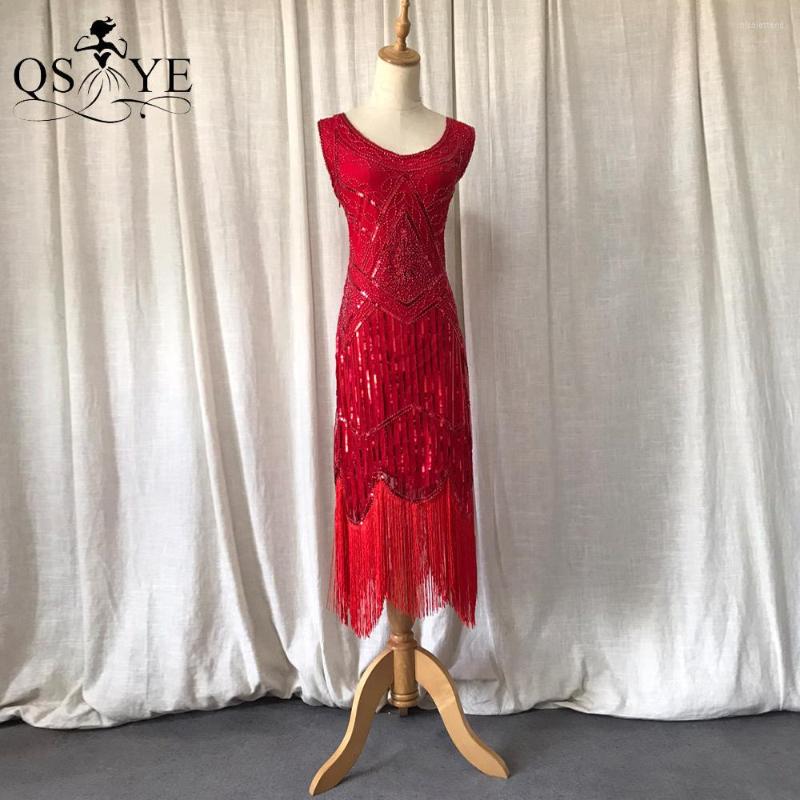 

Party Dresses Sequined Red Cocktail Sparkle Sequin Sheath Tassels Gown Scoop Neck Cap Sleeves Short Evening Dress Prom