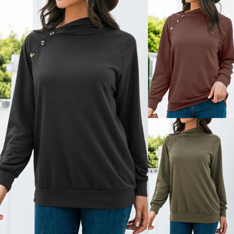 

Women' Hoodies Women Plain Dye Pull Over Long Sleeve O Neck Blouse With Hat, Black