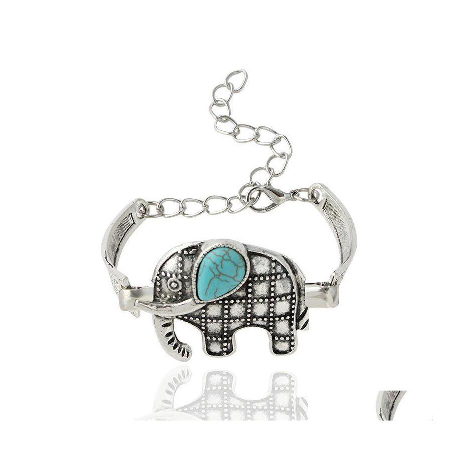 

Charm Bracelets Vintage Designer Retro Elephant Owl Boho Jewelry Bangles Vipjewel Drop Delivery Dhkz4