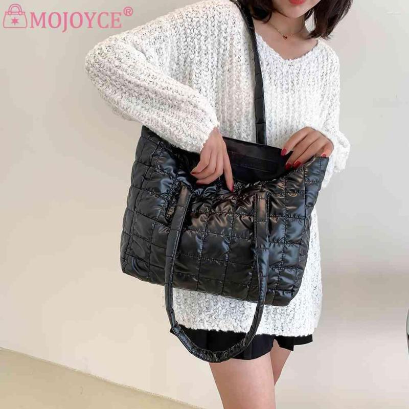

Evening Bags Fashion Women Shopping Shoulder Bgas Large Capacity Cotton Padded Handbags Casual Simple Totes For Female, Silver style one